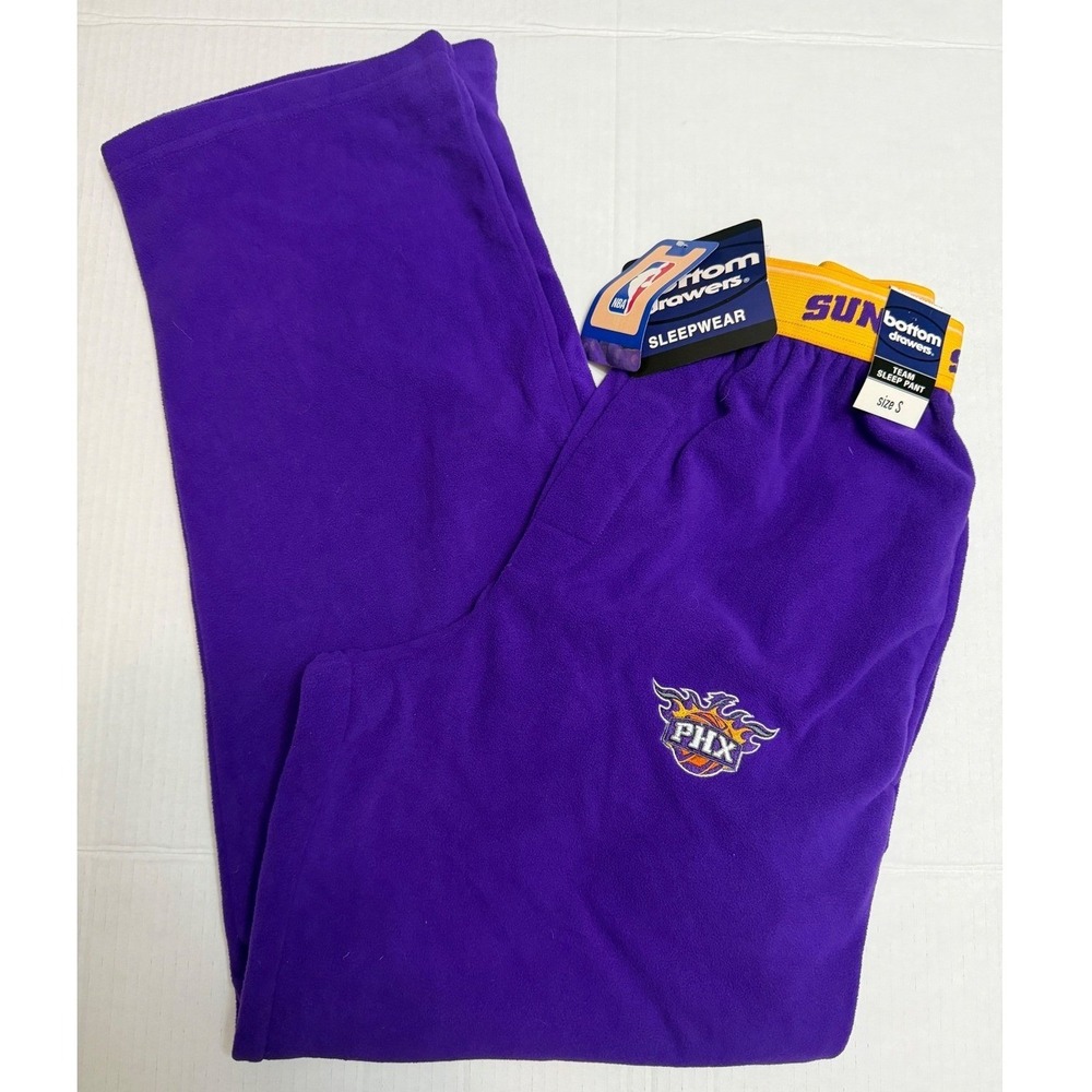 NBA Phoenix Suns Pajama Pants Mens Small Purple Fleece Sleep Bottoms PHX Logo